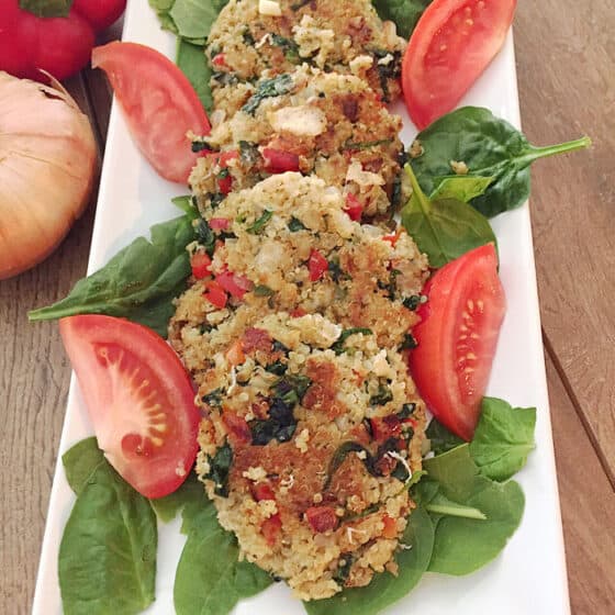 Quinoa Spinach Cakes 2 Cookin Mamas
