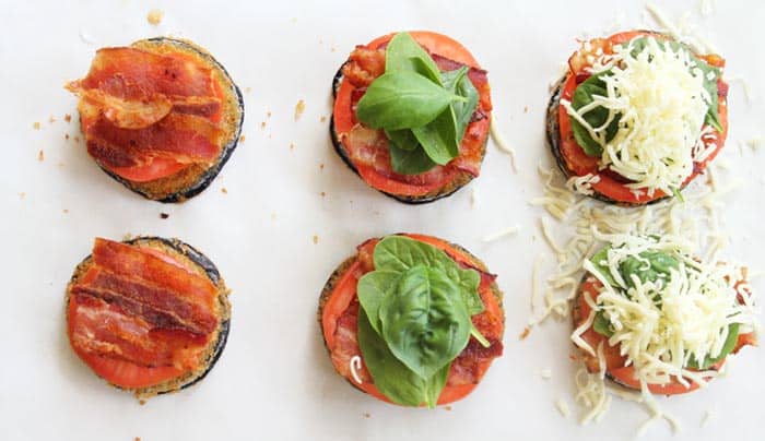 BLT Stacks with eggplant prep | 2 Cookin Mamas