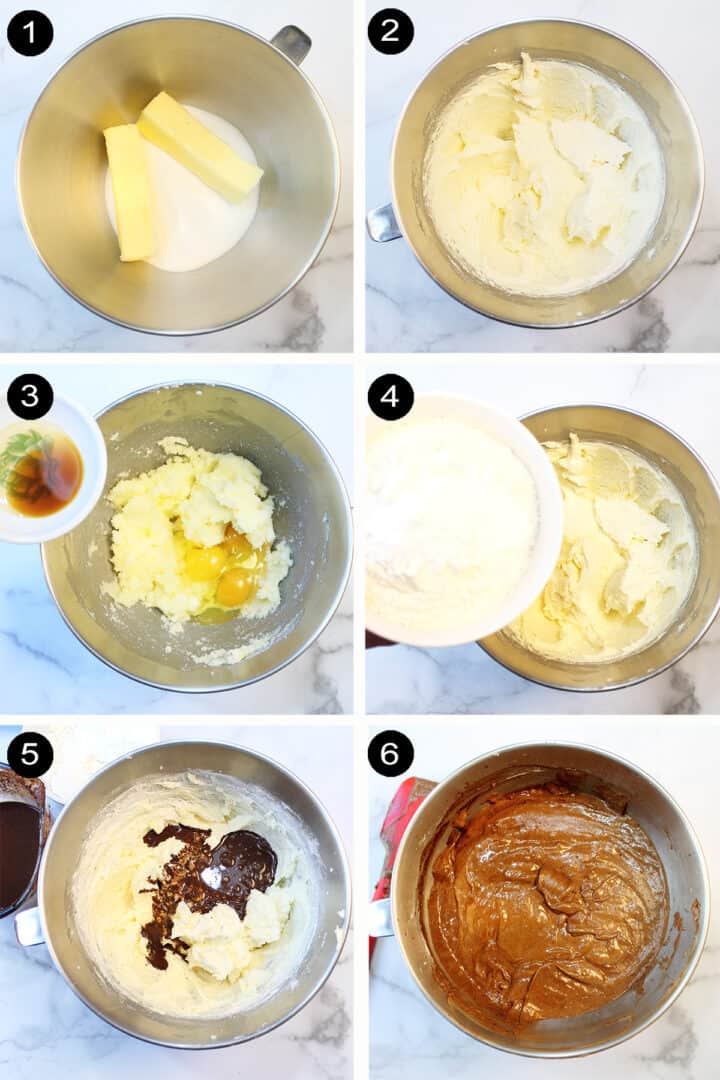 Prep steps for making pound cake.