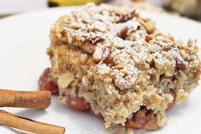 Maple Bacon Oatmeal Bake closeup