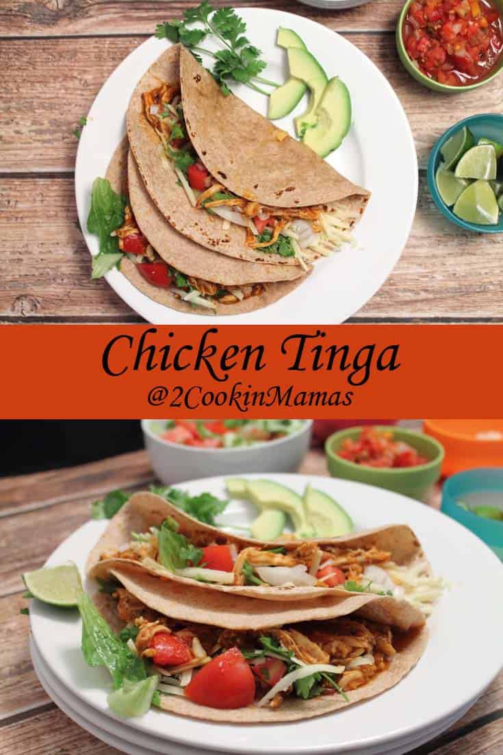 Chicken Tinga | 2CookinMamas - An easy to fix, slightly spicy chicken great on tortillas or a hoagie.