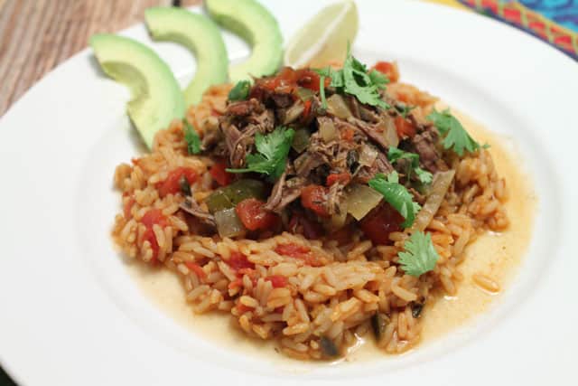 Crockpot Ropa Vieja closeup|2CookinMamas