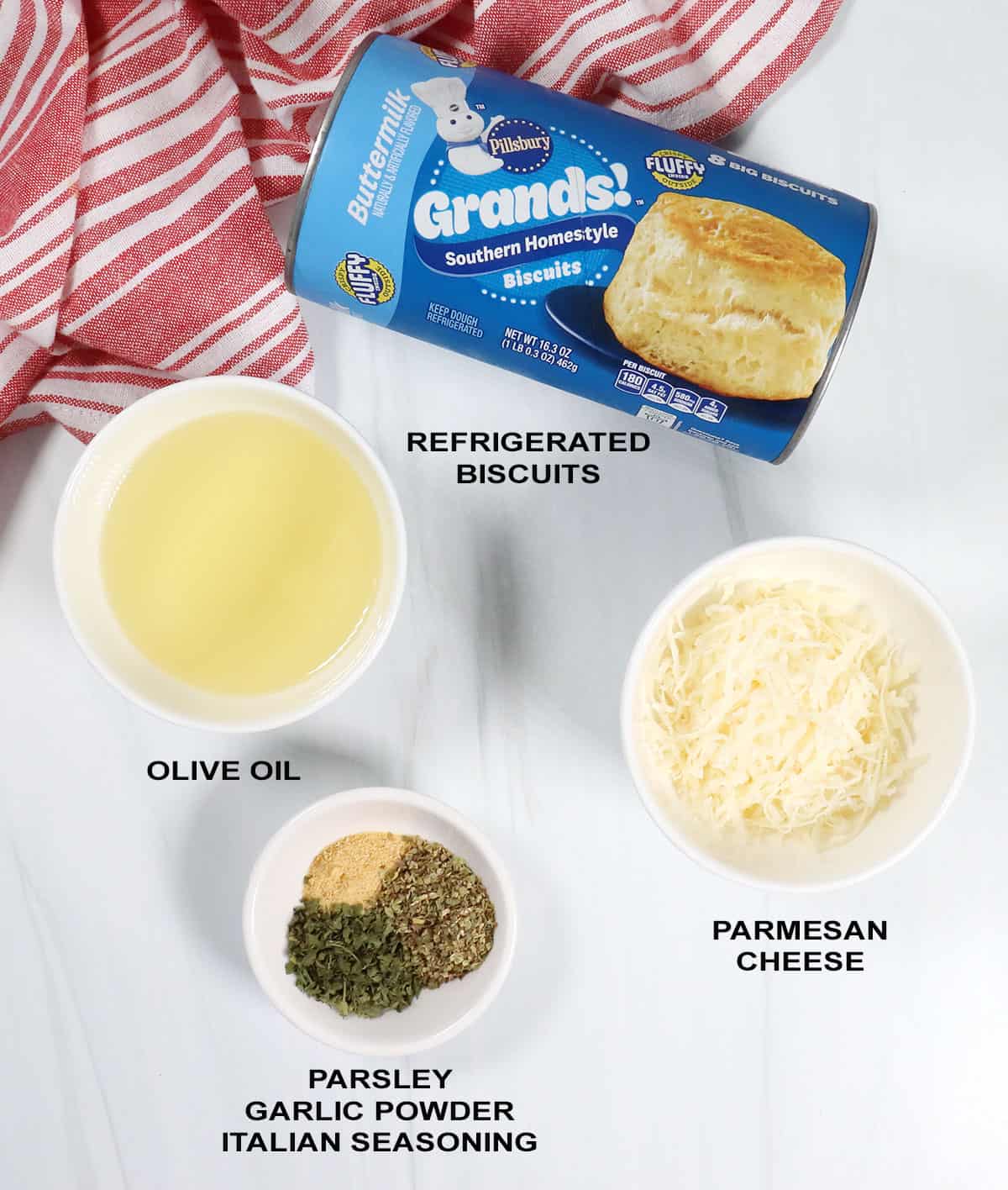Garlic Knots recipe ingredients.