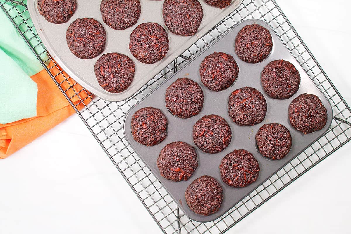 Baked mini cupcakes.