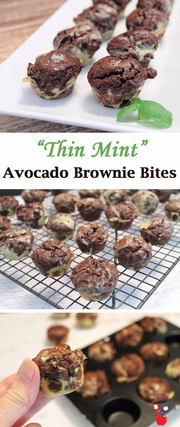 A healthy way to get your thin mint cookie fix. Avocado brownie bites are packed with healthy oils and super food greens for a treat that is good for you! #dessert #healthy #recipe #brownies