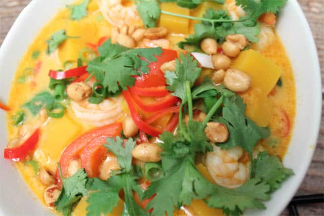 Shrimp Panang Curry closeup|2CookinMamas