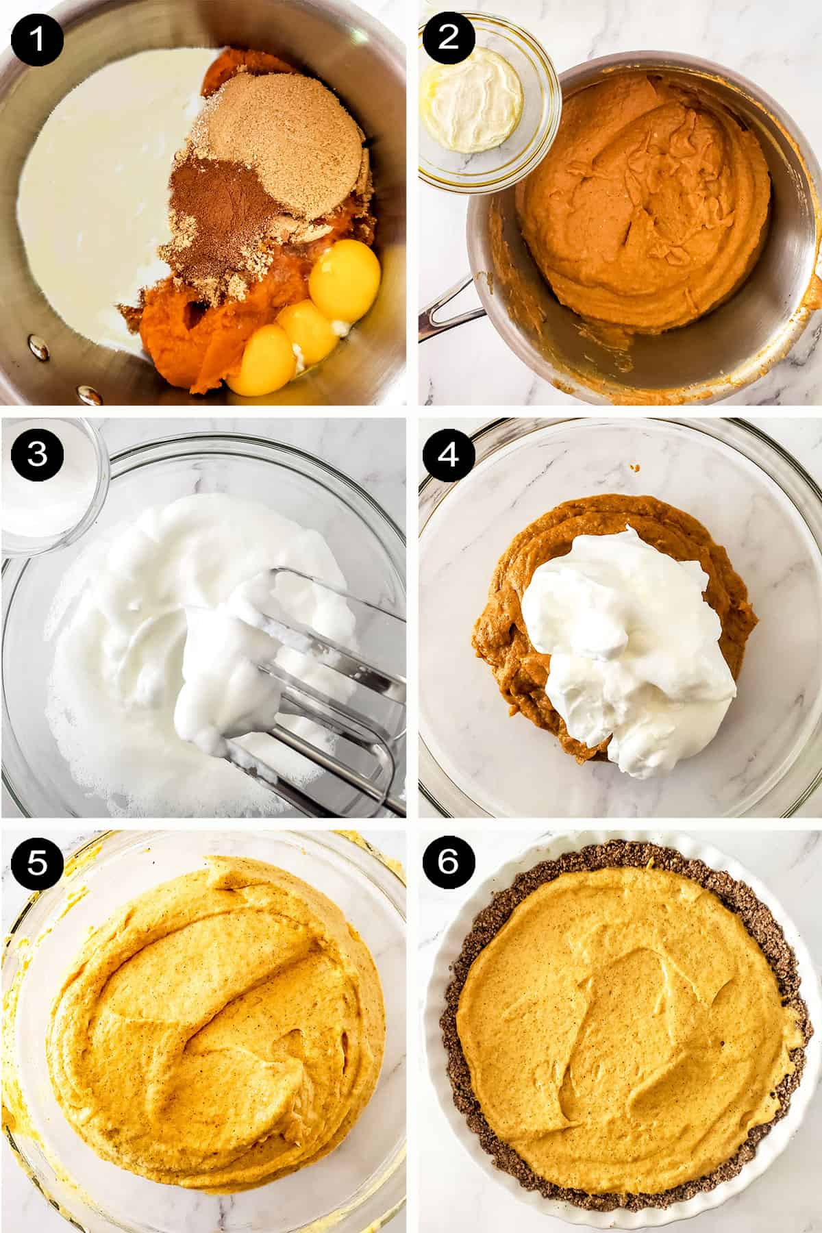 Steps to make pumpkin chiffon pie.