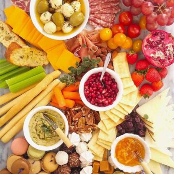 Charcuterie Board with meat and cheese.