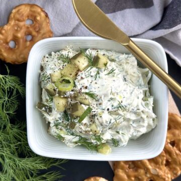 Dill Pickle Dip with spreader.