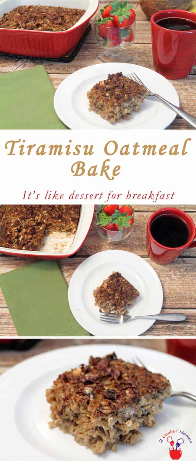 OMG is this Tiramisu Oatmeal Bake ever yummy! It tastes like you are having dessert for breakfast & who wouldn't like that? Its healthy, quick & easy too! #oatmeal #breakfast #healthy #recipe