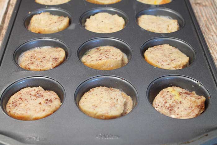 Apple French Toast Muffins egg mixture added