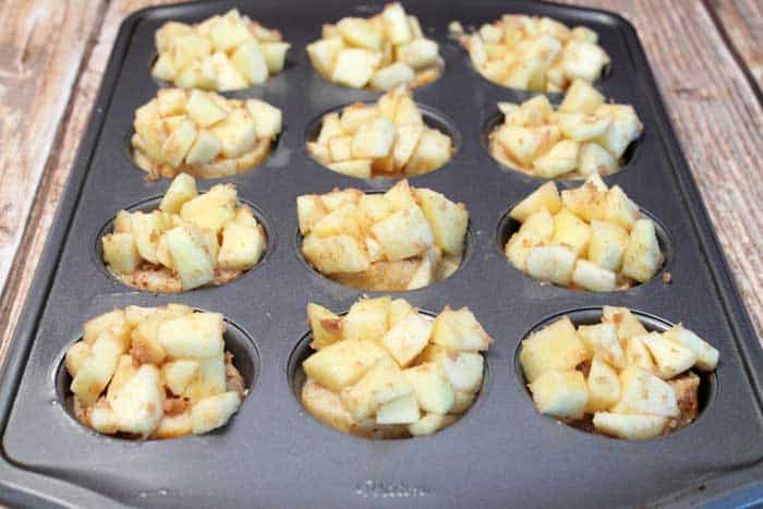 Apple French Toast Muffins ready for oven