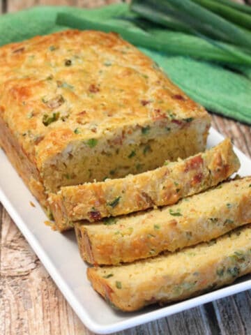 Bacon Cheddar and Onion Quick Bread square|2CookinMamas