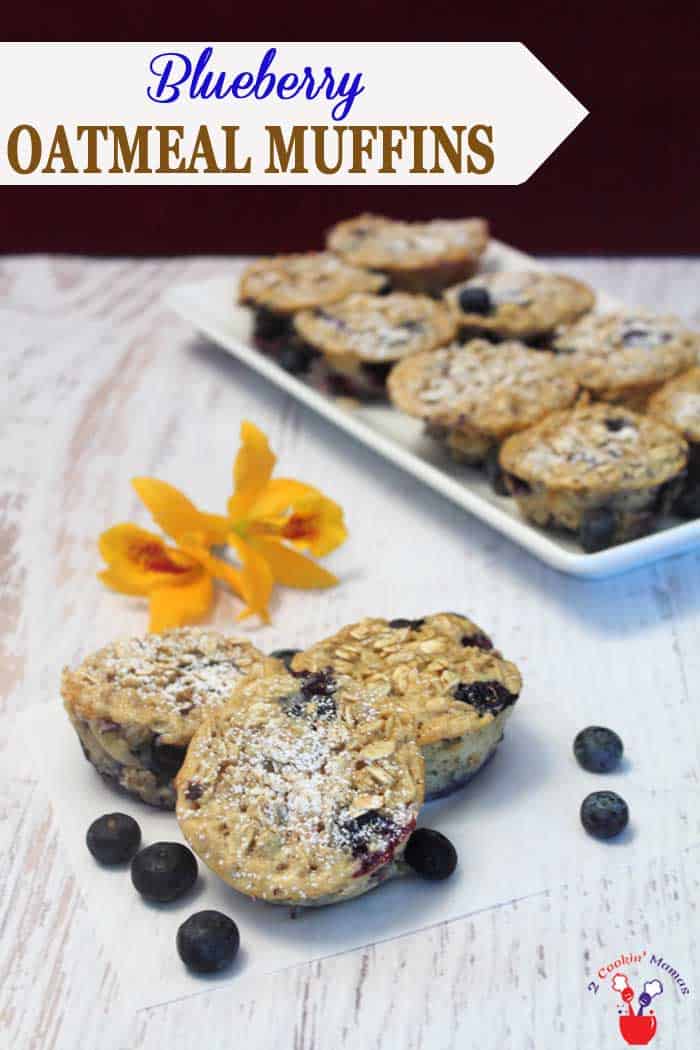 Healthy Blueberry Oatmeal Muffins 2 Cookin' Mamas