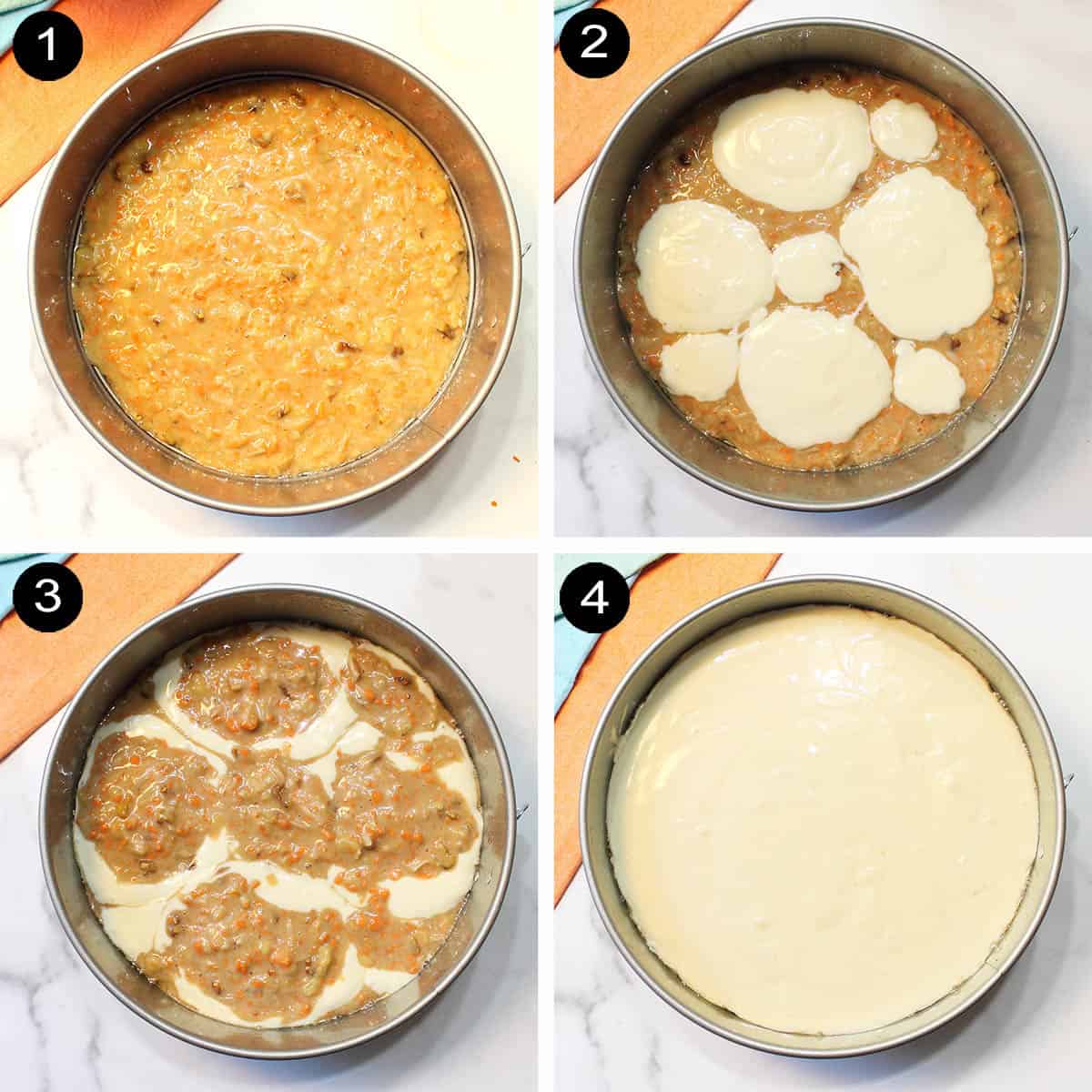 How to assemble recipe for carrot cake cheesecake.