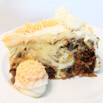 Slice of cheesecake plated.