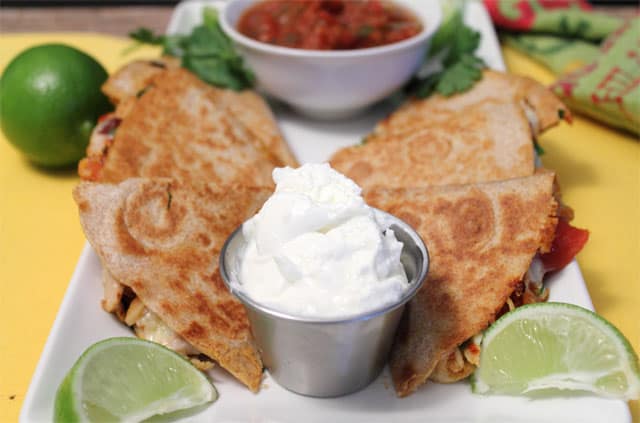 Chipotle Chicken Quesadillas closeup|2CookinMamas