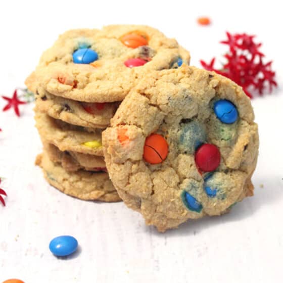 M&Ms Chocolate Chip Cookies square | 2 Cookin Mamas