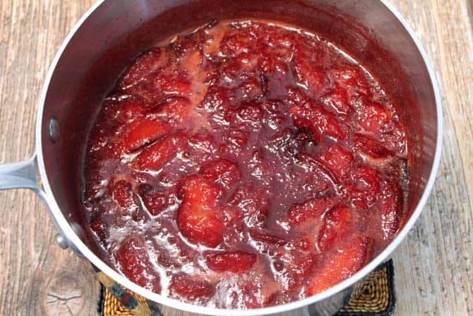 Plum Jam simmering|2CookinMamas