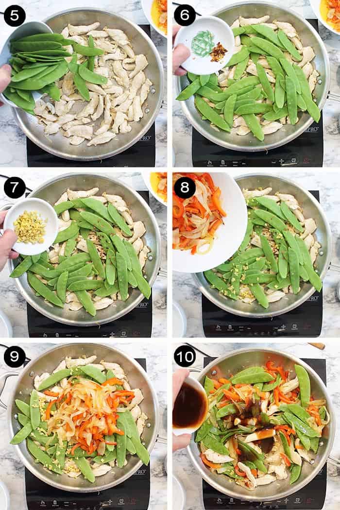 Prep steps 5-10 adding vegetables and seasonings.