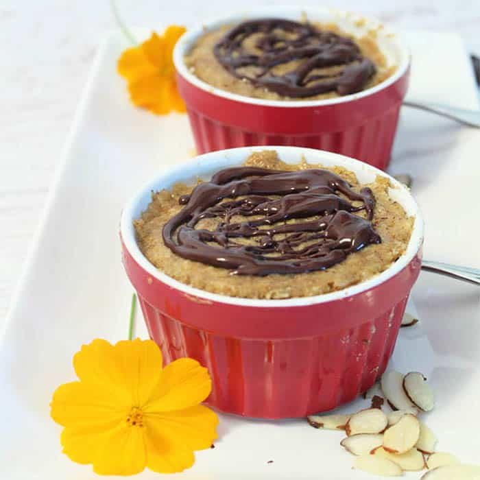 Almond Butter Mug Cake square | 2 Cookin Mamas