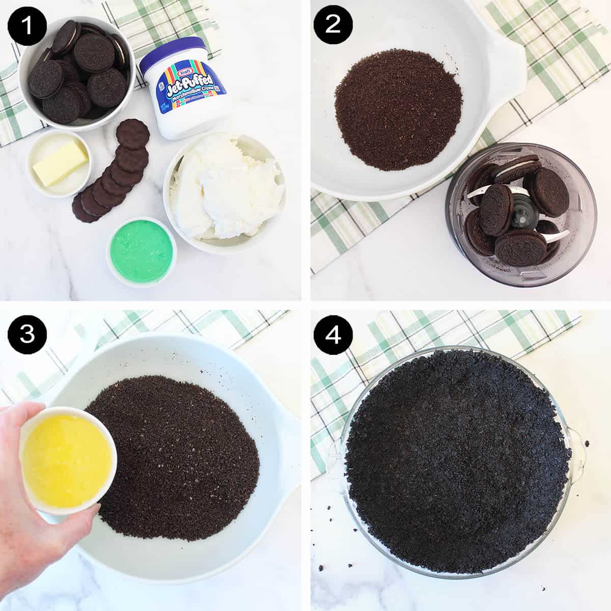 Making Oreo crust prep