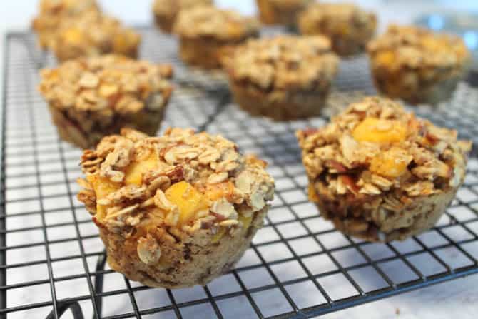 Peach Almond Oatmeal Muffins 7 | 2 Cookin Mamas