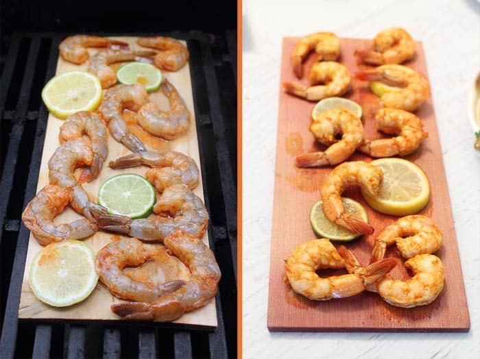 Cedar Plank Grilled Shrimp 1 | 2 Cookin Mamas