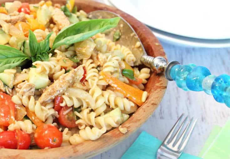 Summer Pasta Salad closeup | 2 Cookin Mamas