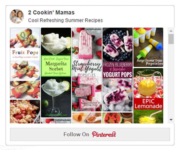 Pinterest summer recipes board with link to Pinterest.