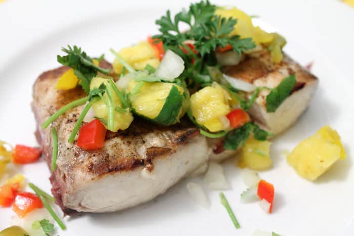 Grilled Mahi Mahi with Pineapple Salsa | 2 Cookin Mamas