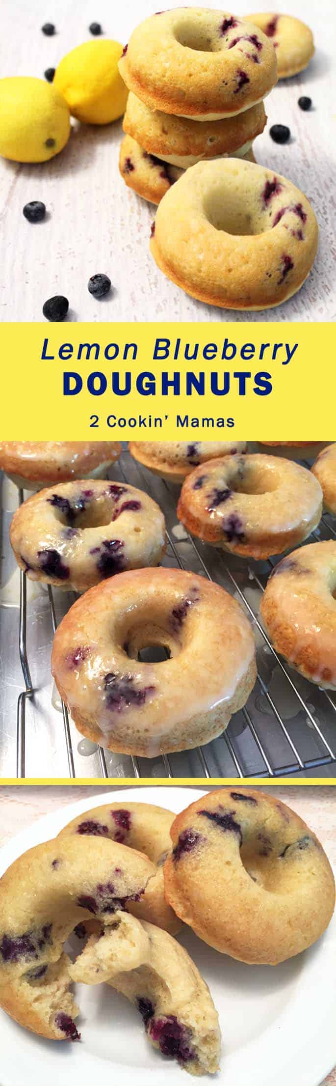 Lemon Blueberry Doughnuts 2 Cookin' Mamas