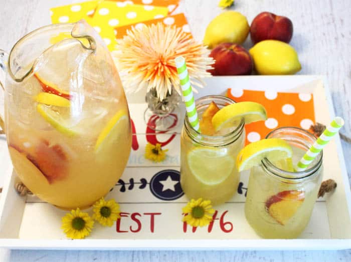 Peach Lemonade overhead | 2 Cookin Mamas