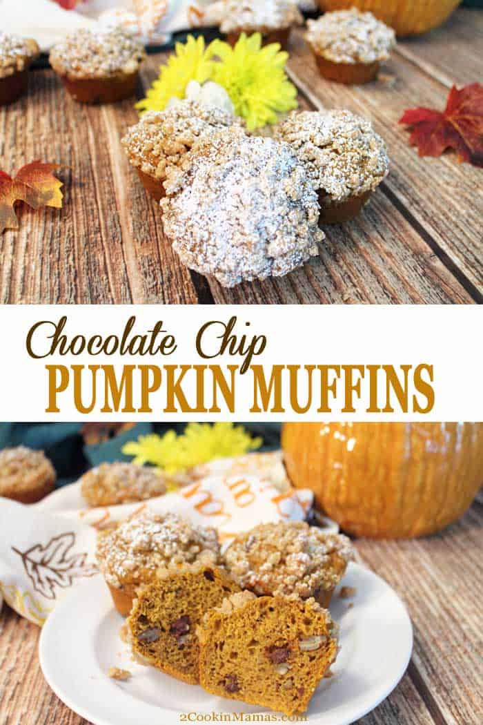 Chocolate Chip Pumpkin Muffins with Streusel Topping