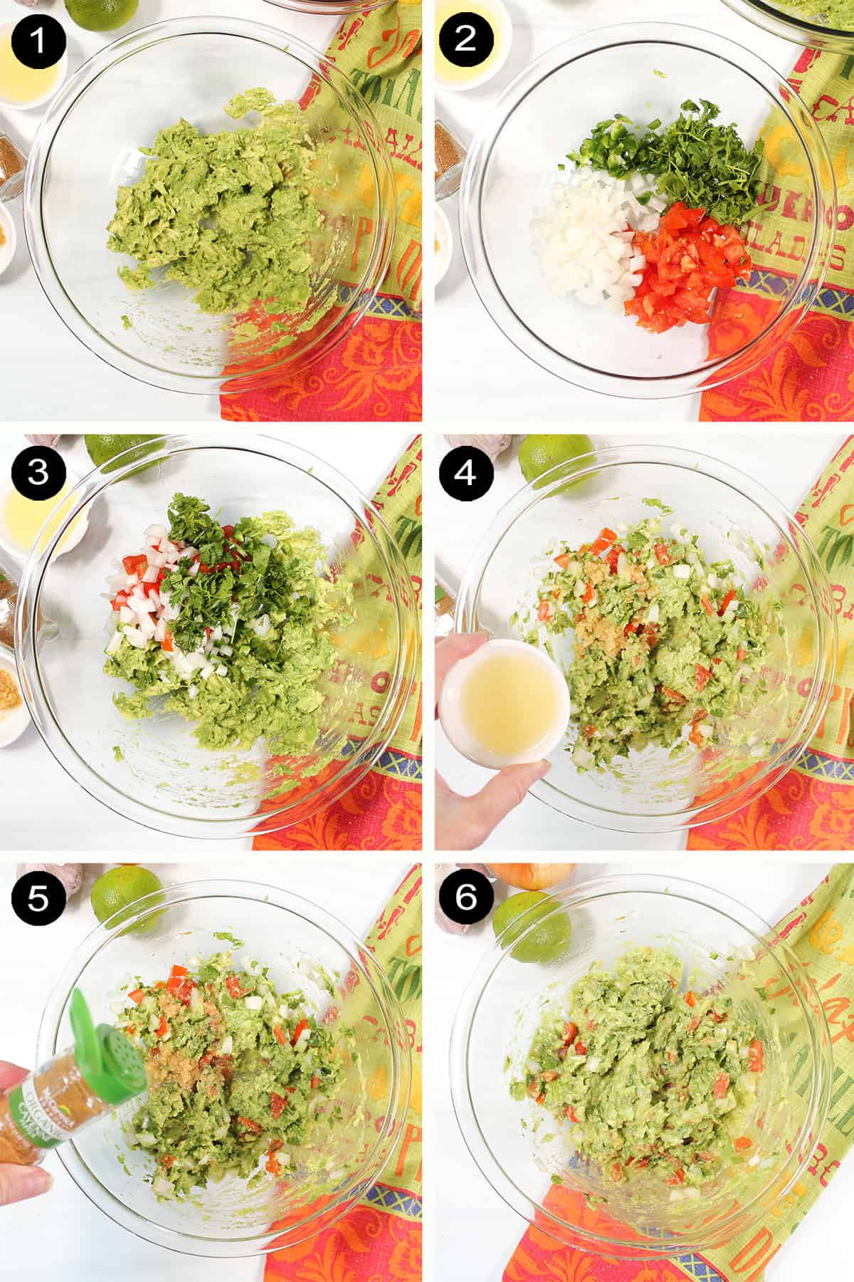 Prep steps to make the best classic guacamole.