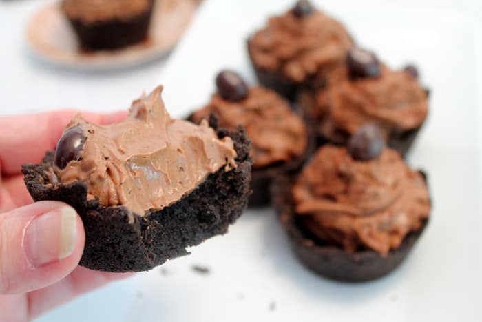 Mocha Cheesecake Cookie Cups bite | 2 Cookin Mamas