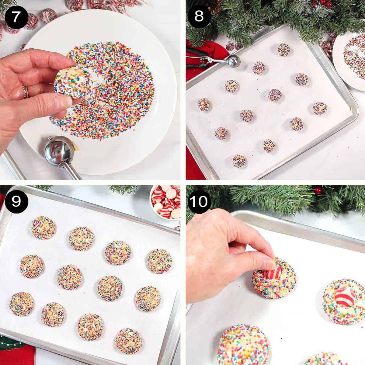 Steps to form cookies and bake.