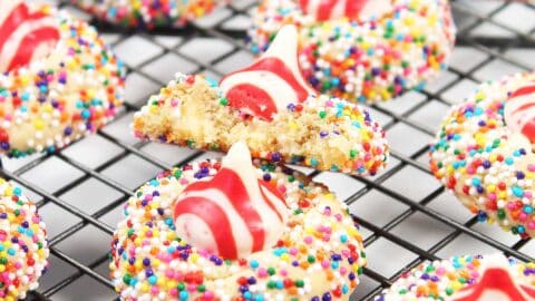 White Chocolate Peppermint Kiss Cookies