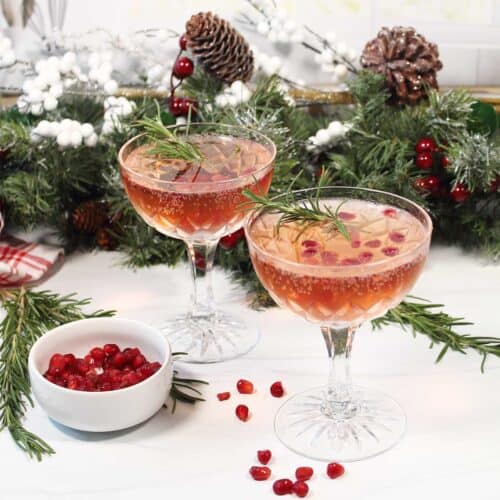 Sparkling Pomegranate Vodka cocktail by holiday garland.