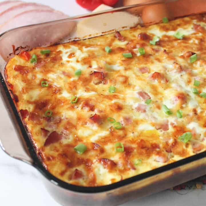 Hash Brown Casserole with Ham - 2 Cookin Mamas