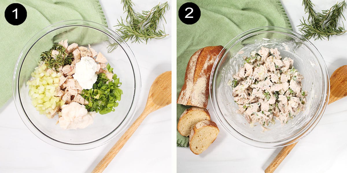 Steps to make rosemary chicken salad recipe.