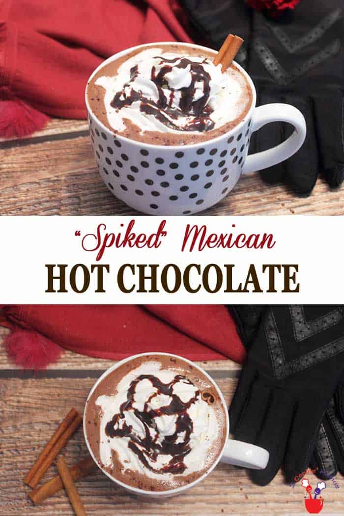 Spiked Mexican Hot Chocolate | 2 Cookin Mamas Our Spiked Mexican Hot Chocolate is the perfect drink for a cold night to wrap your hands around. Rich hot chocolate is flavored with cinnamon, sweetened with marshmallows then kicked up a notch with coffee tequila. #hotchocolate #beverage #tequila #wintercocktail