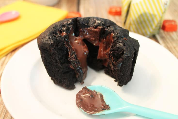 Chocolate Lava Mug Cake served | 2 Cookin Mamas
