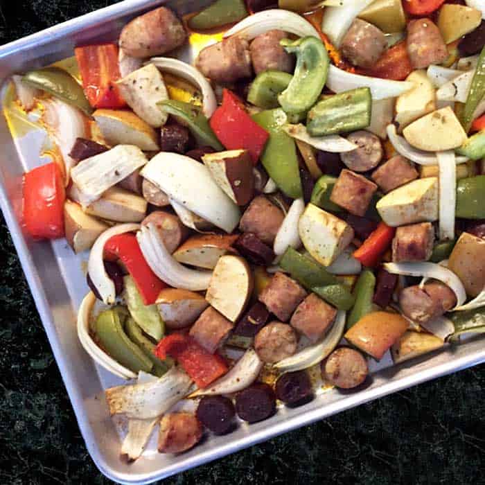 Chicken Apple Sausage Sheet Pan Dinner 2 Cookin Mamas