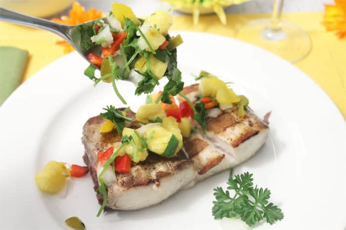 Grilled Mahi Mahi with Pineapple Salsa 1 | 2 Cookin Mamas