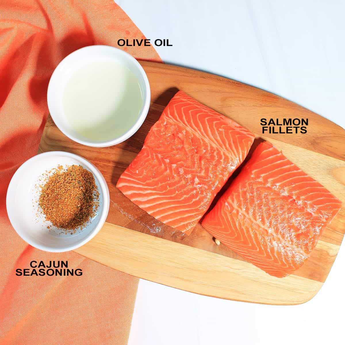 Ingredients for Cajun Salmon recipe.