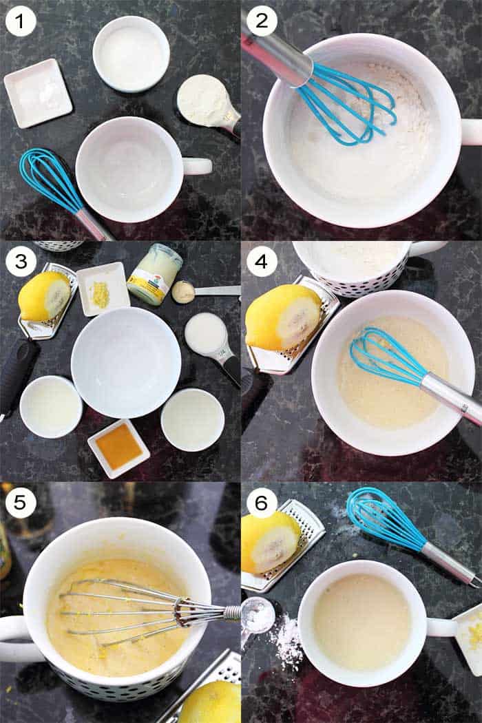 6 steps to make a Lemon Mug Cake