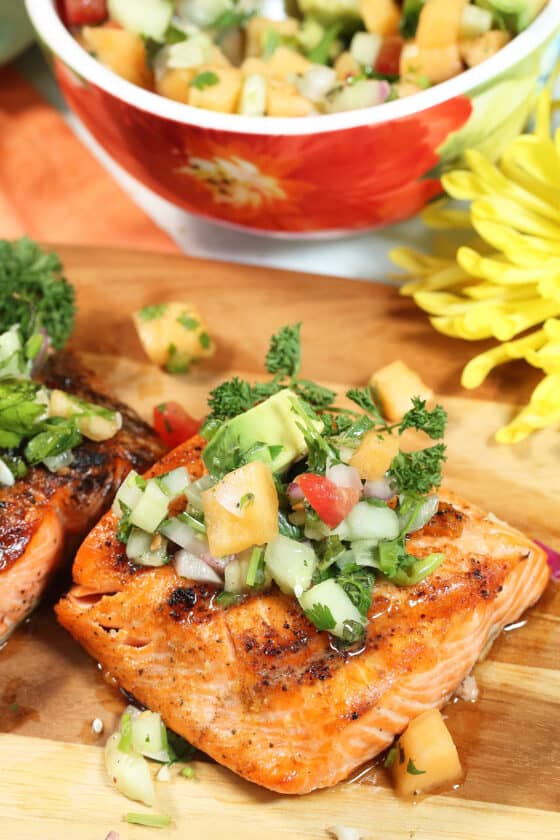 Cajun Grilled Salmon with Cucumber Salsa - 2 Cookin Mamas