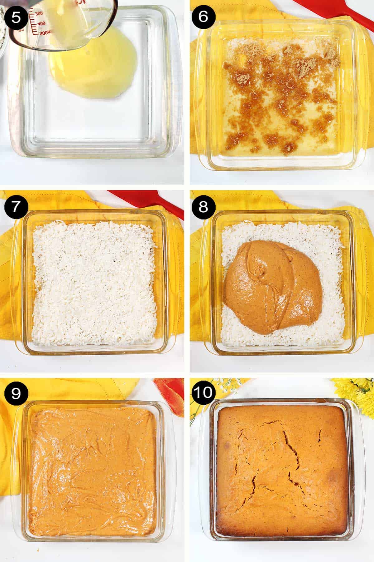 Steps 5-10 to make coconut topping and bake.