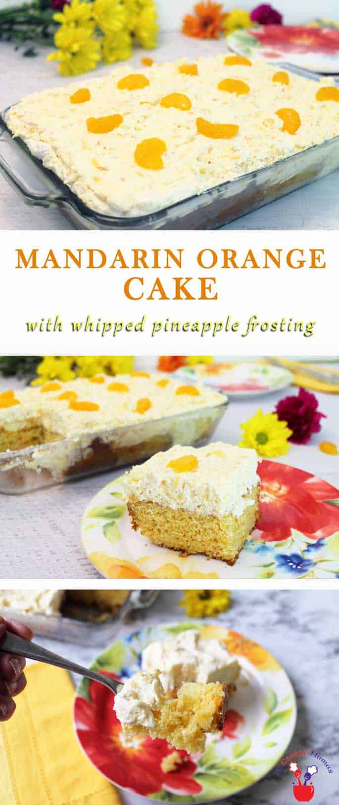 Mandarin Orange Cake | 2 Cookin Mamas Mandarin Orange Cake is the perfect easy summer dessert! Sweet mandarin oranges delicately flavor a boxed cake mix & pineapple Cool Whip adds a sweet touch.